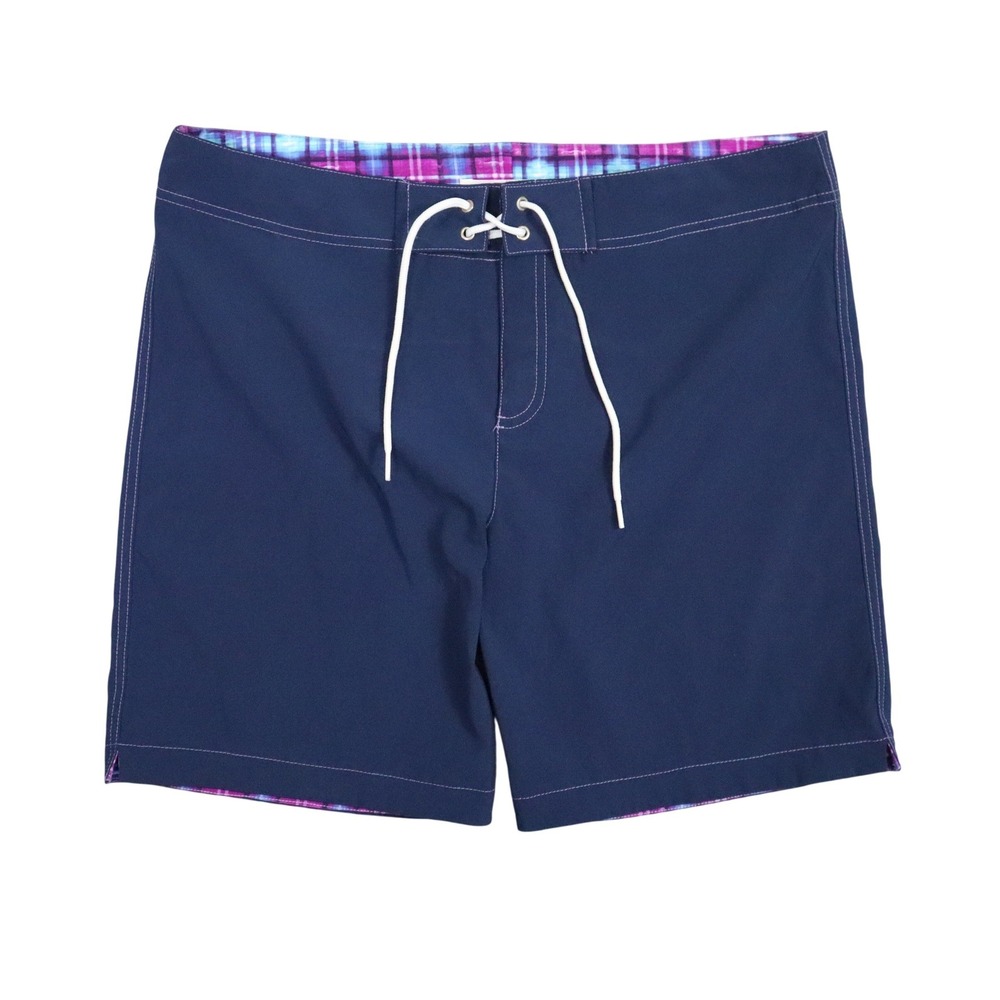 Parke & Ronen Board Shorts Mens 34 Navy Blue Solid Swim Trunks Beach Pool Summer